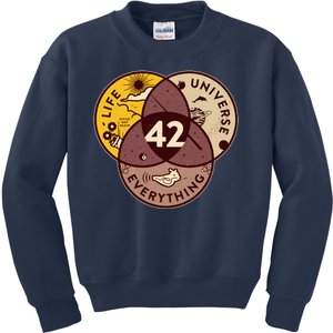 42 Answers To Life Universe Everything Hitchhikers Galaxy Guide Kids Sweatshirt