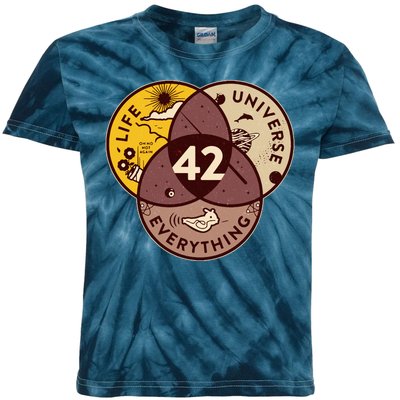 42 Answers To Life Universe Everything Hitchhikers Galaxy Guide Kids Tie-Dye T-Shirt