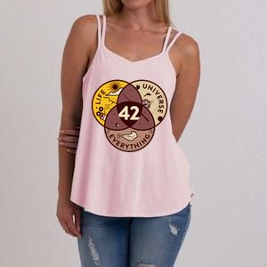 42 Answers To Life Universe Everything Hitchhikers Galaxy Guide Women's Strappy Tank