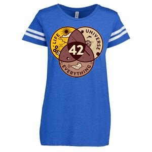 42 Answers To Life Universe Everything Hitchhikers Galaxy Guide Enza Ladies Jersey Football T-Shirt