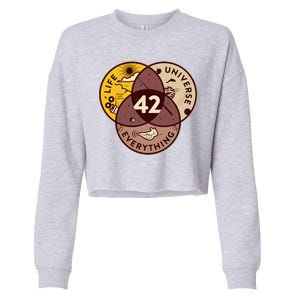 42 Answers To Life Universe Everything Hitchhikers Galaxy Guide Cropped Pullover Crew