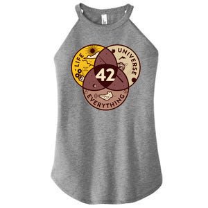 42 Answers To Life Universe Everything Hitchhikers Galaxy Guide Women's Perfect Tri Rocker Tank