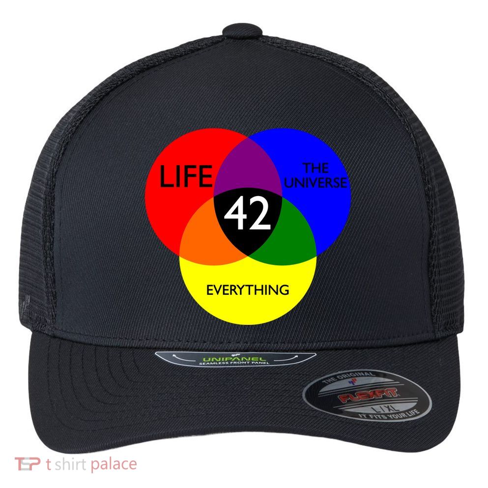 42 The Answer To Life Universe And Everything Flexfit Unipanel Trucker Cap