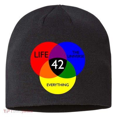 42 The Answer To Life Universe And Everything Sustainable Beanie