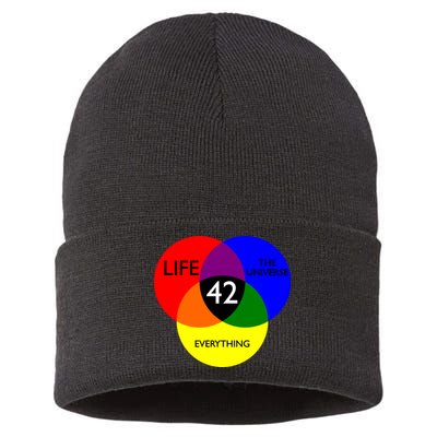 42 The Answer To Life Universe And Everything Sustainable Knit Beanie