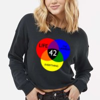 42 The Answer To Life Universe And Everything Cropped Pullover Crew