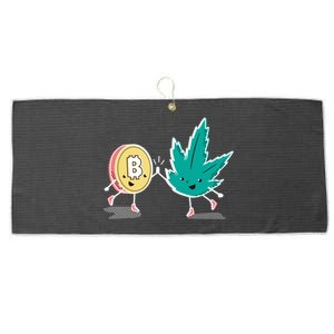 420 Bitcoin Large Microfiber Waffle Golf Towel