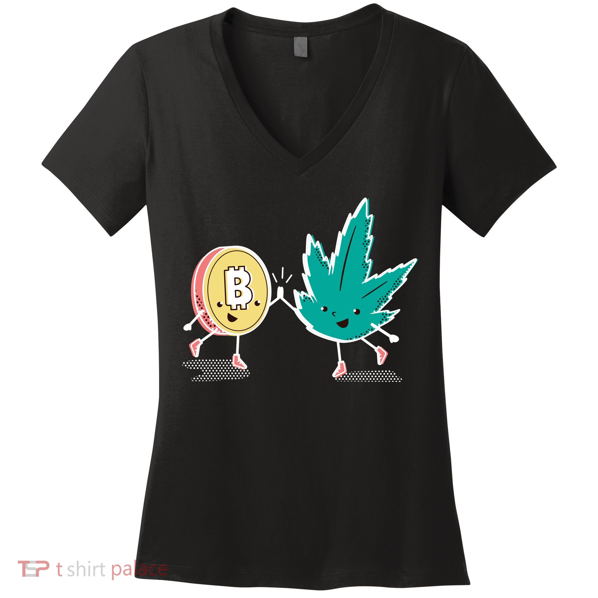 420 Bitcoin Women's V-Neck T-Shirt