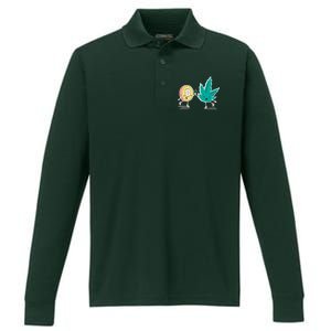 420 Bitcoin Performance Long Sleeve Polo