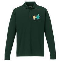 420 Bitcoin Performance Long Sleeve Polo