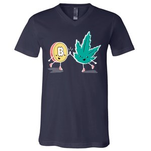 420 Bitcoin V-Neck T-Shirt