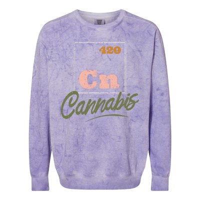 420 Cannabis Periodic Element Colorblast Crewneck Sweatshirt