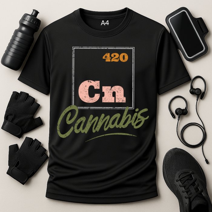 420 Cannabis Periodic Element Cooling Performance Crew T-Shirt
