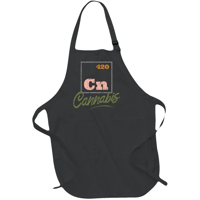 420 Cannabis Periodic Element Full-Length Apron With Pockets