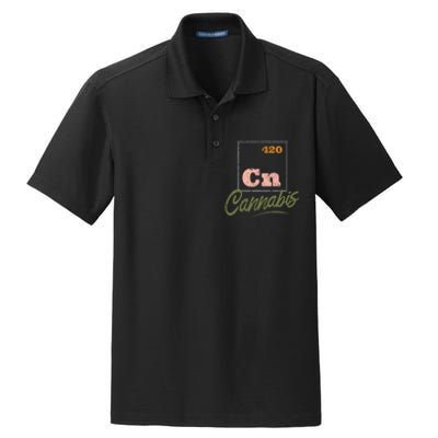 420 Cannabis Periodic Element Dry Zone Grid Polo