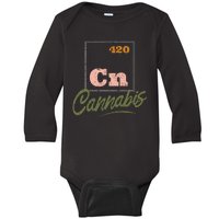 420 Cannabis Periodic Element Baby Long Sleeve Bodysuit