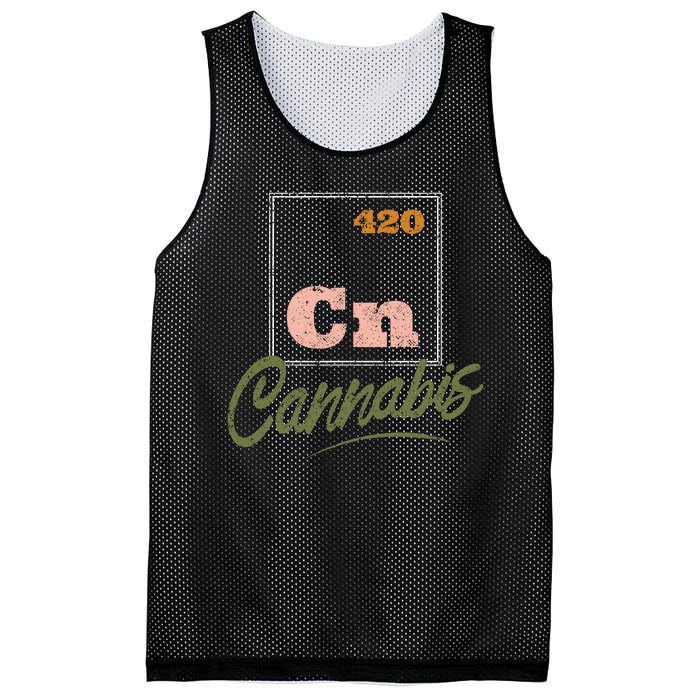 420 Cannabis Periodic Element Mesh Reversible Basketball Jersey Tank