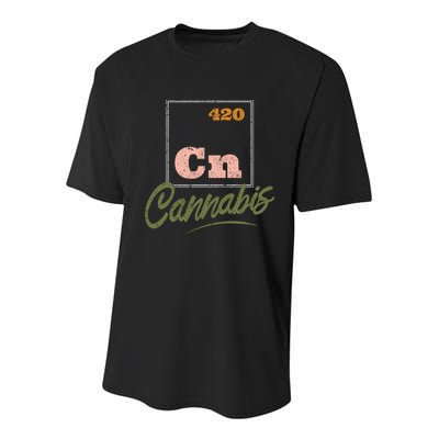 420 Cannabis Periodic Element Youth Performance Sprint T-Shirt