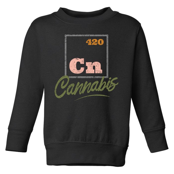 420 Cannabis Periodic Element Toddler Sweatshirt