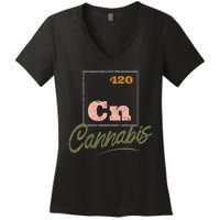 420 Cannabis Periodic Element Women's V-Neck T-Shirt