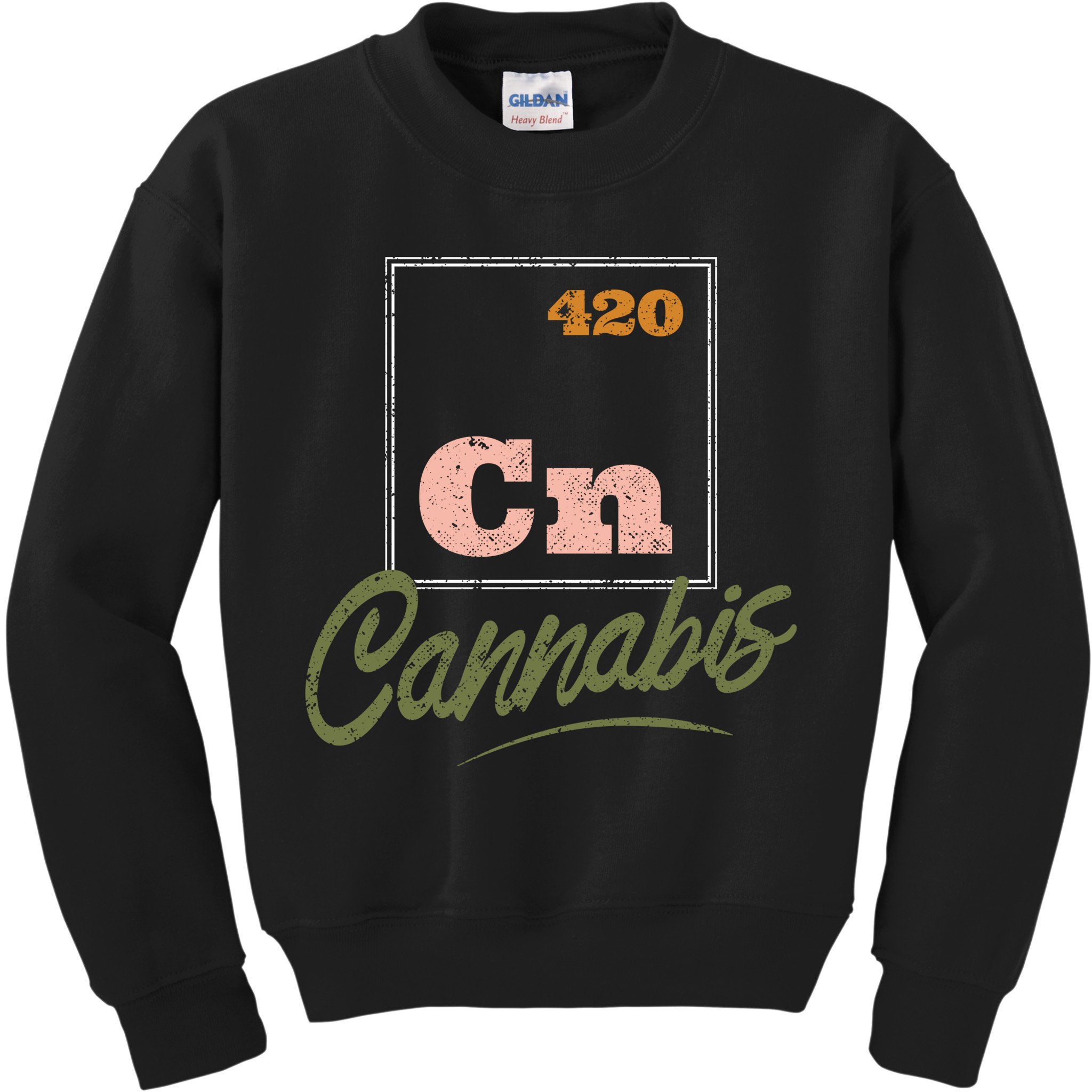 420 Cannabis Periodic Element Kids Sweatshirt