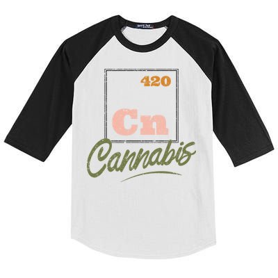 420 Cannabis Periodic Element Kids Colorblock Raglan Jersey