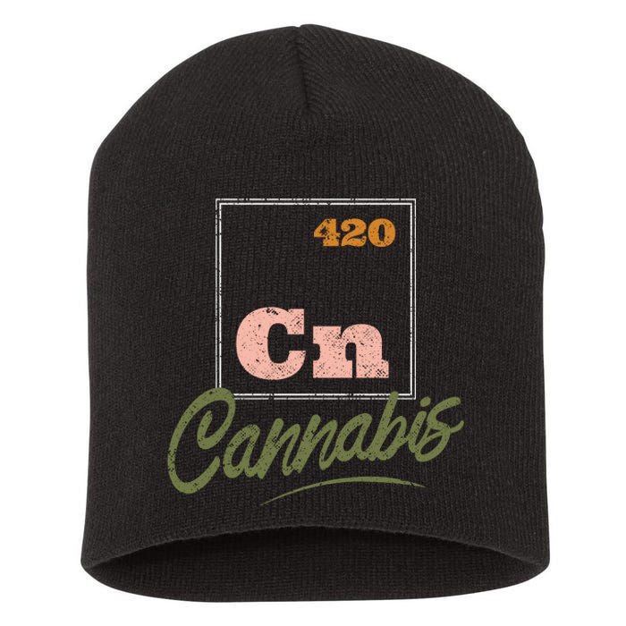 420 Cannabis Periodic Element Short Acrylic Beanie