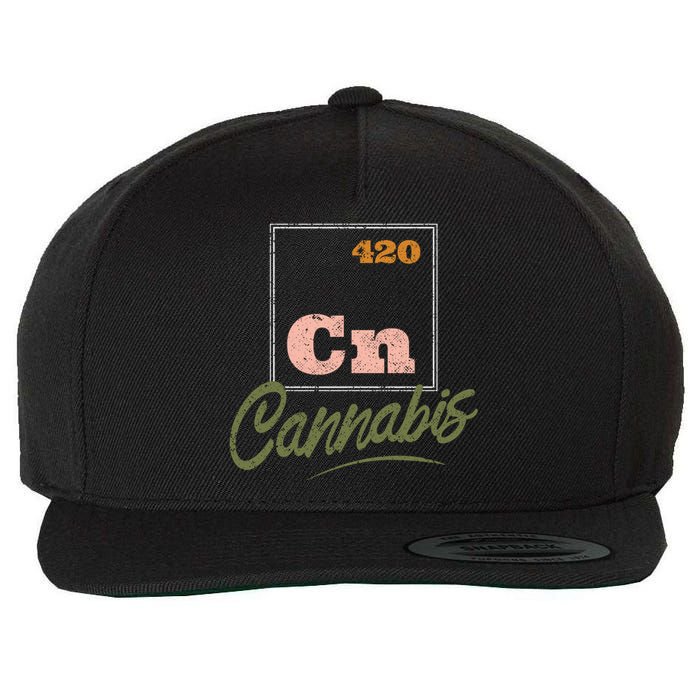 420 Cannabis Periodic Element Wool Snapback Cap