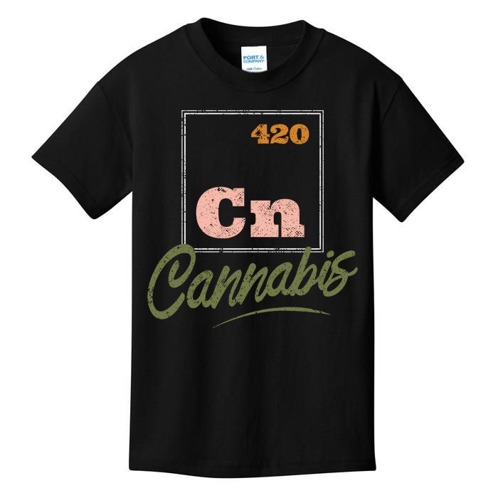 420 Cannabis Periodic Element Kids T-Shirt