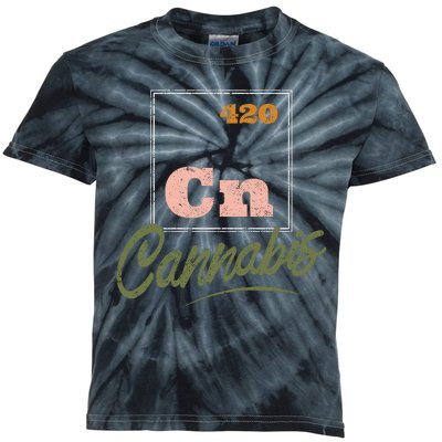 420 Cannabis Periodic Element Kids Tie-Dye T-Shirt