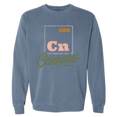 420 Cannabis Periodic Element Garment-Dyed Sweatshirt