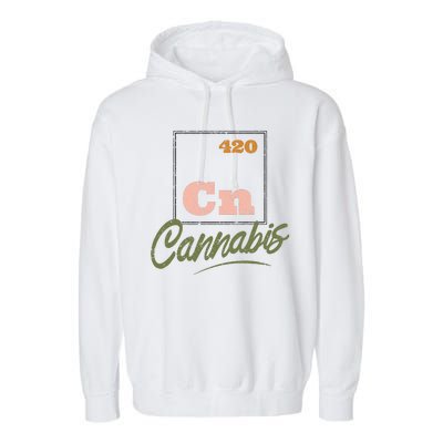 420 Cannabis Periodic Element Garment-Dyed Fleece Hoodie