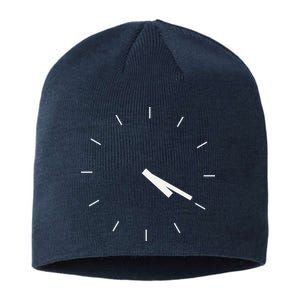 420 Funny Time Clock Sustainable Beanie