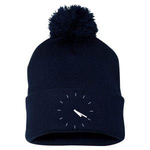 420 Funny Time Clock Pom Pom 12in Knit Beanie