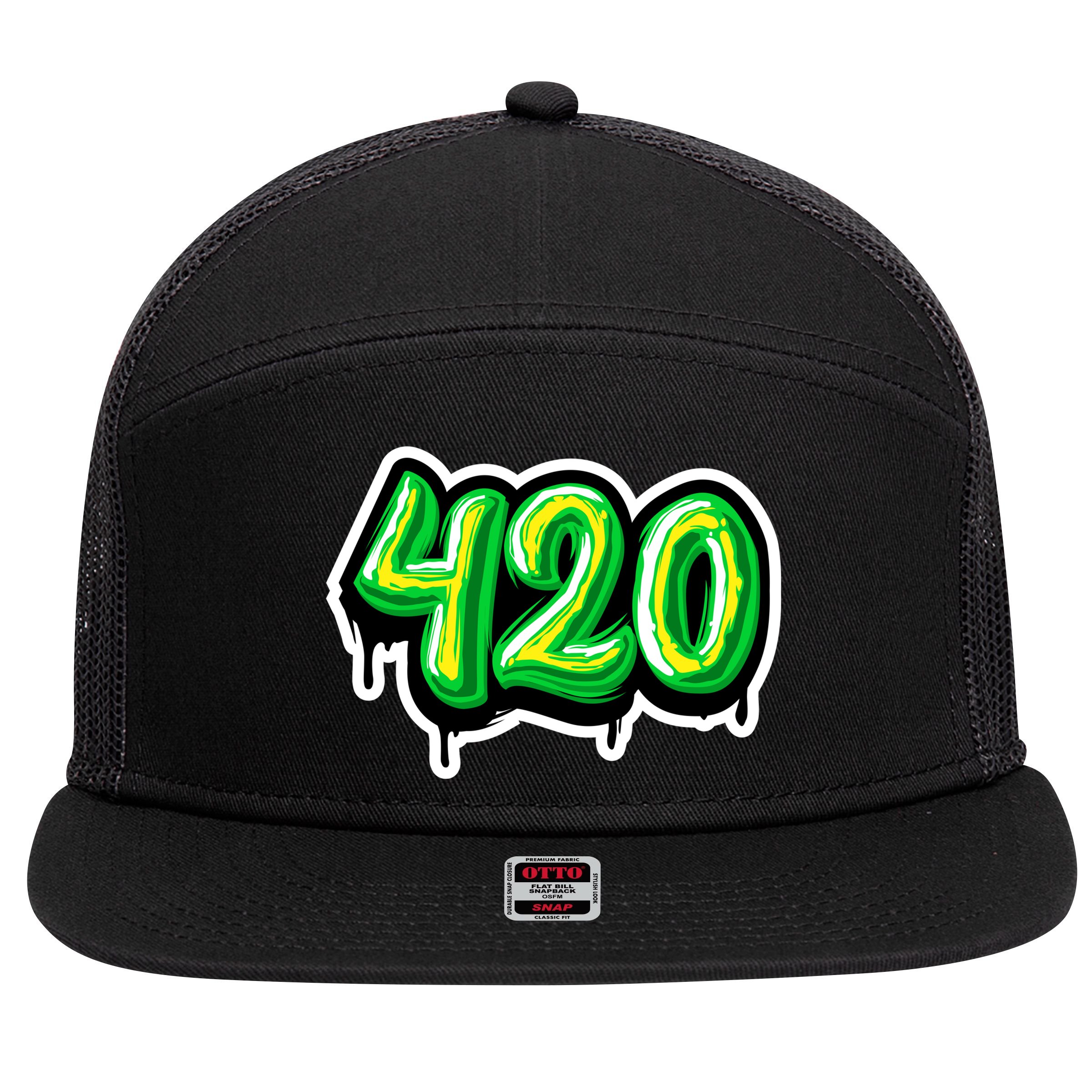 420 Graffiti  7 Panel Mesh Trucker Snapback Hat