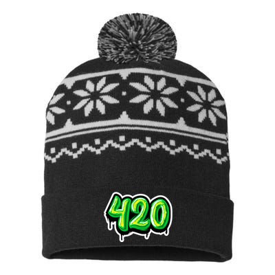 420 Graffiti  USA-Made Snowflake Beanie