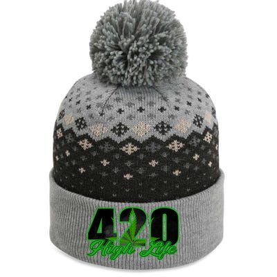 420 High Life Medical Marijuana Weed The Baniff Cuffed Pom Beanie