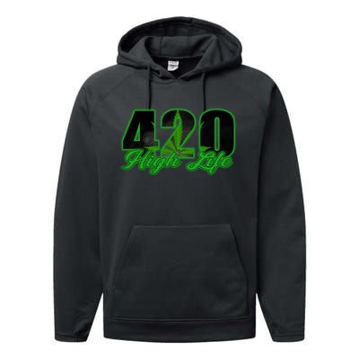 420 High Life Medical Marijuana Weed Performance Fleece Hoodie