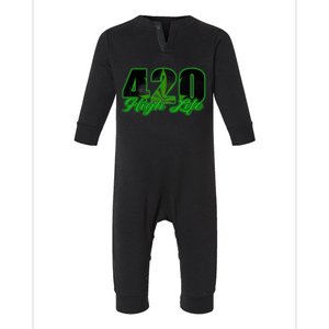 420 High Life Medical Marijuana Weed Infant Fleece One Piece