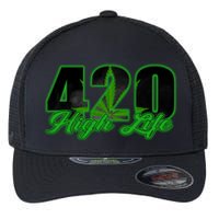 420 High Life Medical Marijuana Weed Flexfit Unipanel Trucker Cap