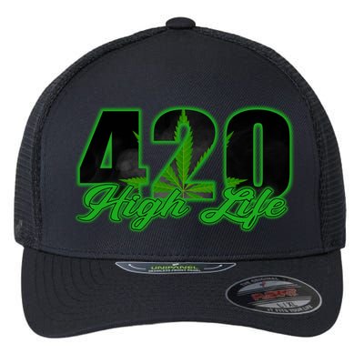 420 High Life Medical Marijuana Weed Flexfit Unipanel Trucker Cap