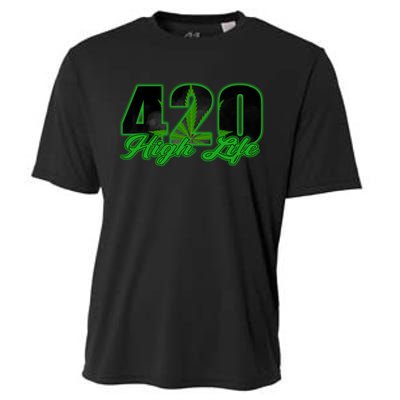 420 High Life Medical Marijuana Weed Cooling Performance Crew T-Shirt