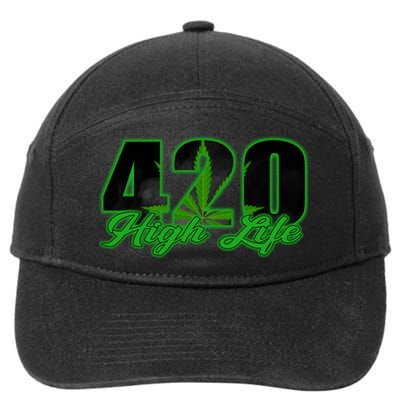 420 High Life Medical Marijuana Weed 7-Panel Snapback Hat