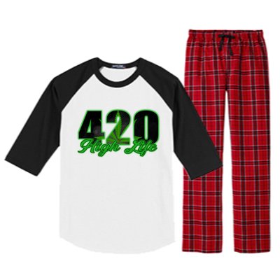 420 High Life Medical Marijuana Weed Raglan Sleeve Pajama Set