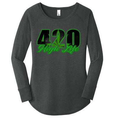 420 High Life Medical Marijuana Weed Women's Perfect Tri Tunic Long Sleeve Shirt