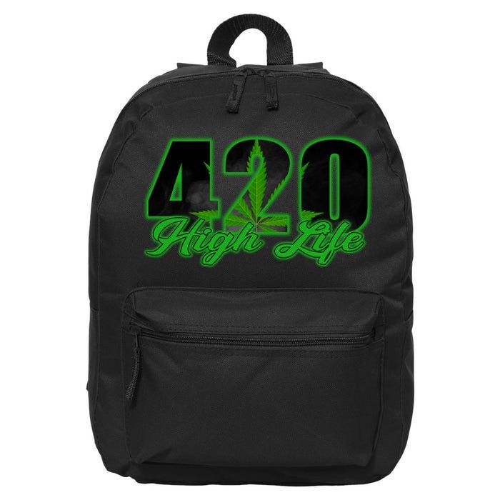 420 High Life Medical Marijuana Weed 16 in Basic Backpack