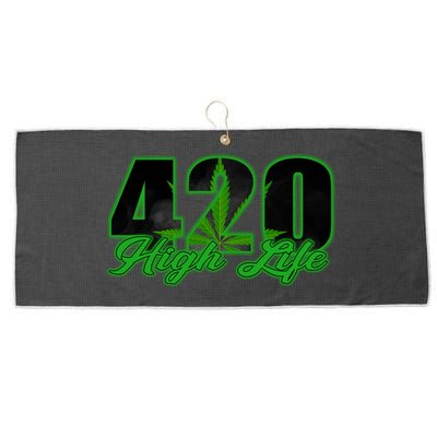 420 High Life Medical Marijuana Weed Large Microfiber Waffle Golf Towel