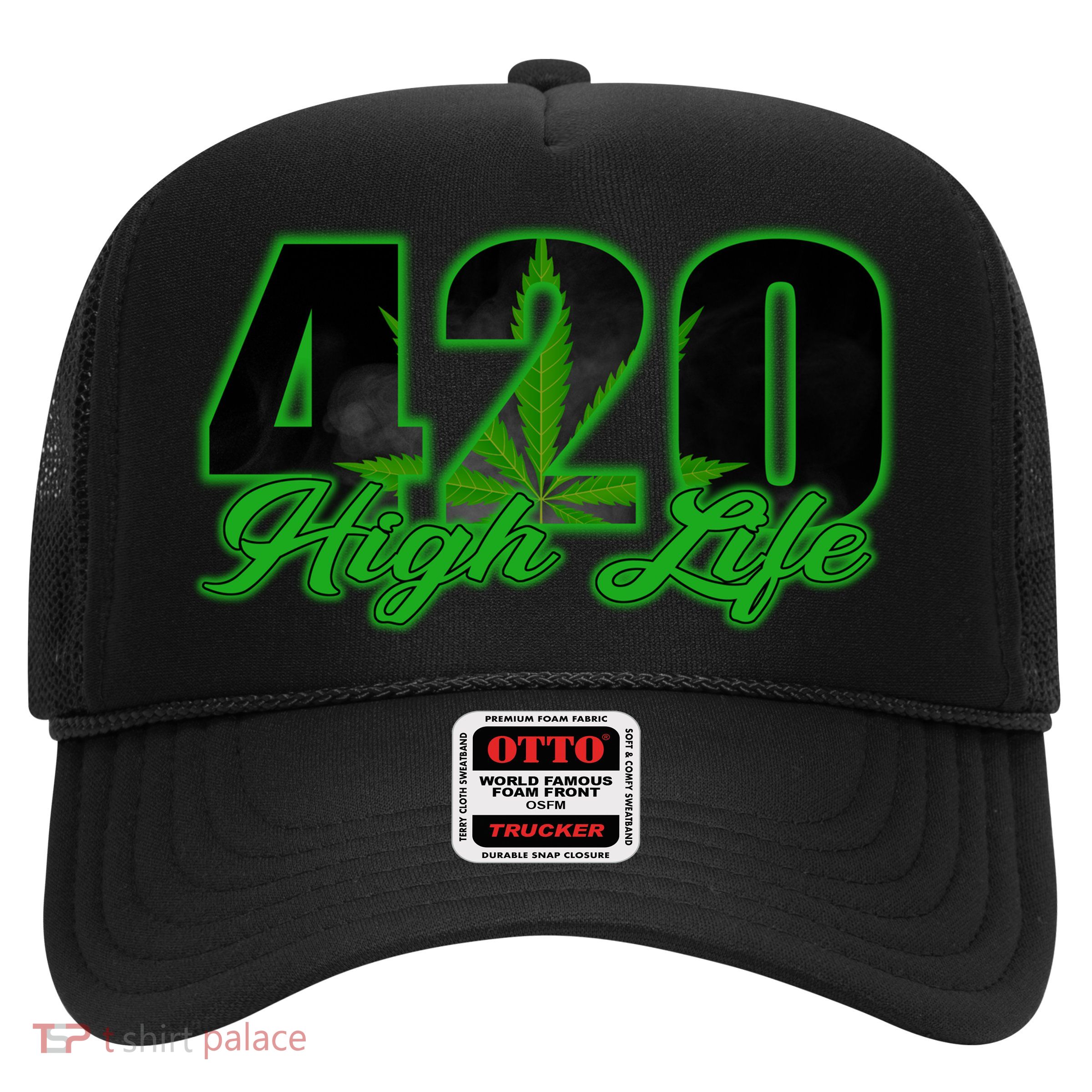 420 High Life Medical Marijuana Weed Trucker Hat