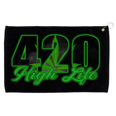 420 High Life Medical Marijuana Weed Grommeted Golf Towel