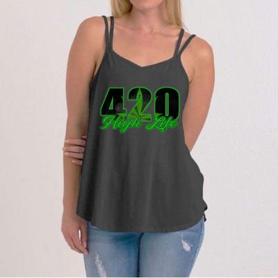 420 High Life Medical Marijuana Weed Women's Strappy Tank